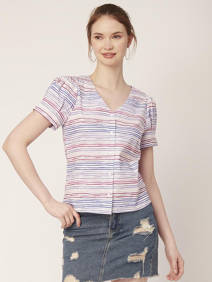 women's straight v neck top - 20152446 -  Zoom Image - 0