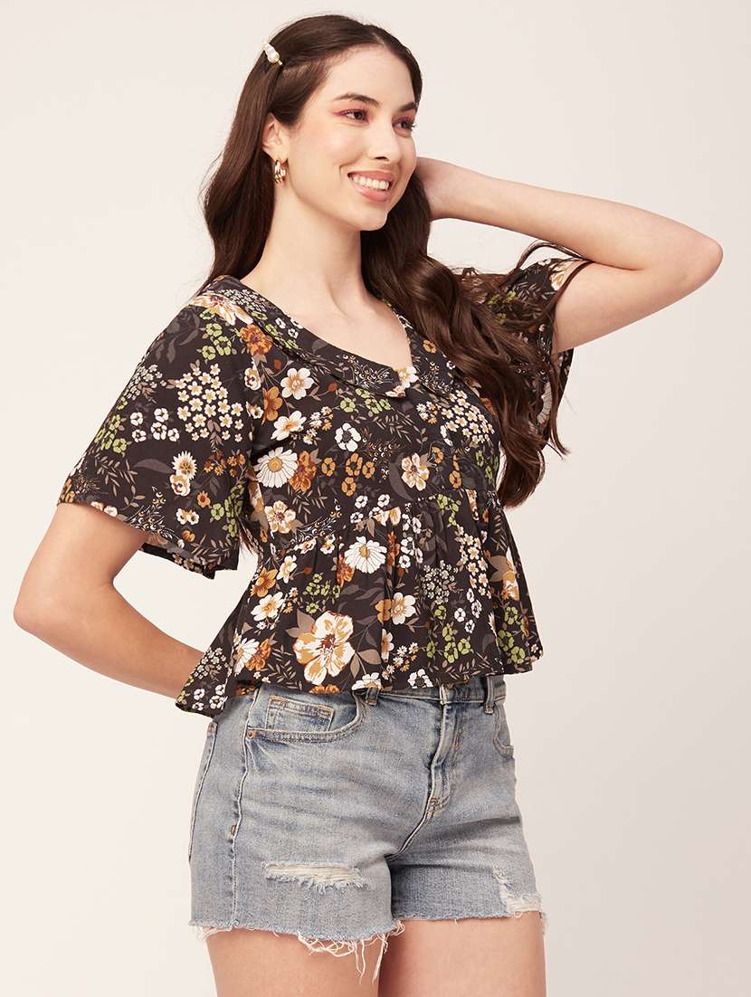 women's peplum overlap neck top - 20152450 -  Standard Image - 1