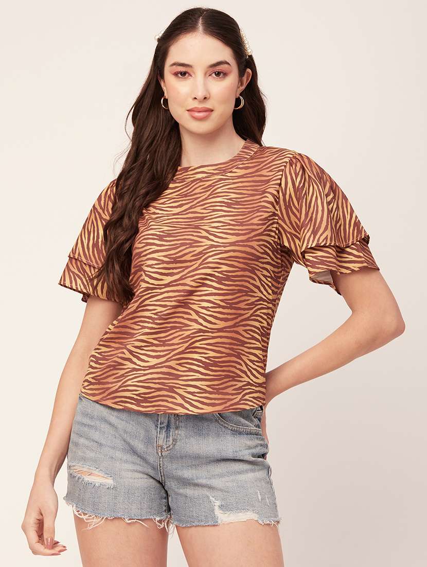 women's straight round neck top