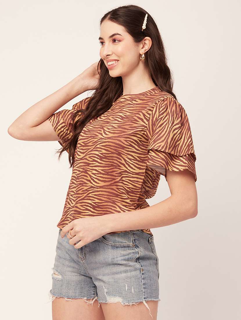 women's straight round neck top - 20152454 -  Standard Image - 1