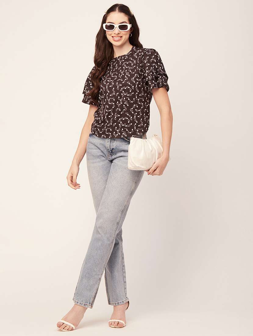 women's straight round neck top - 20152458 -  Standard Image - 4