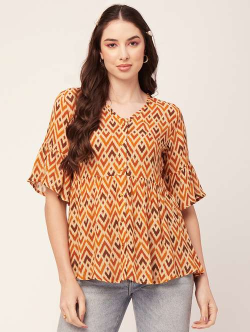 women's peplum v neck top - 20152461 - Standard Image - 0