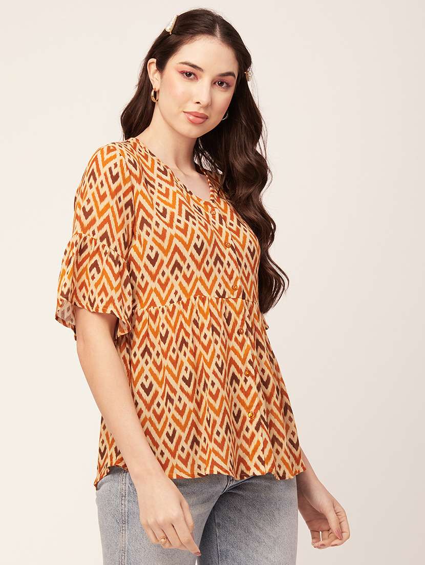 women's peplum v neck top - 20152461 - Standard Image - 1