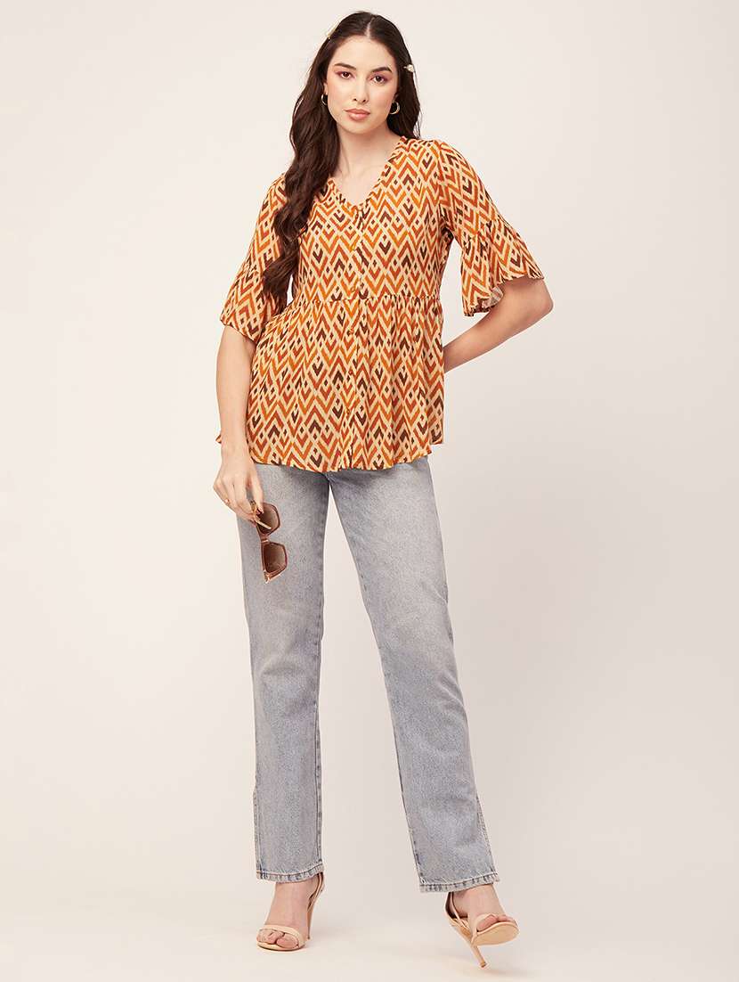 women's peplum v neck top - 20152461 - Standard Image - 4