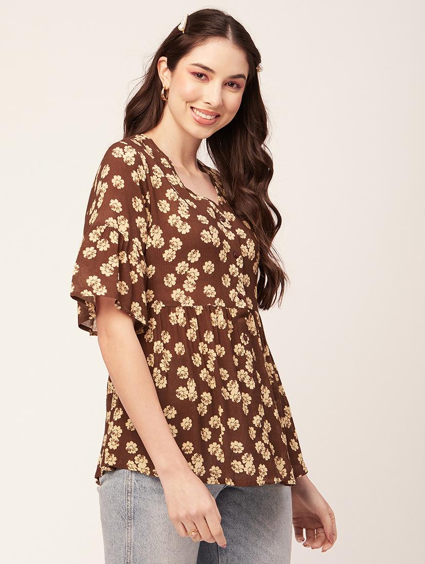 women's a line v neck top - 20152463 - Standard Image - 1