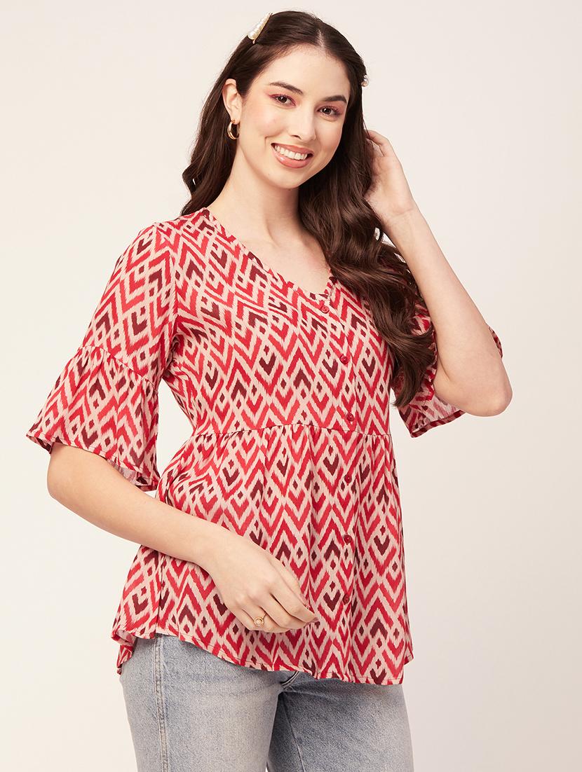 women's peplum v neck top - 20152464 -  Standard Image - 1