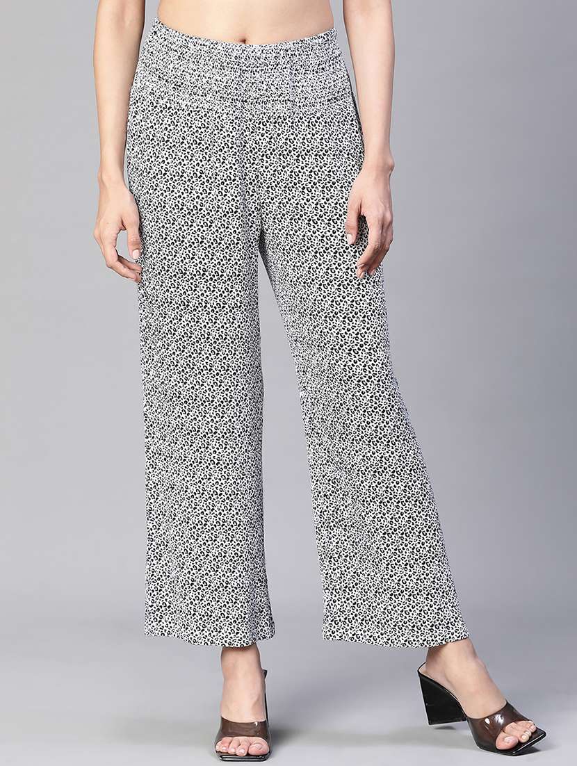 women printed flat front trouser - 20152509 - Zoom Image - 0