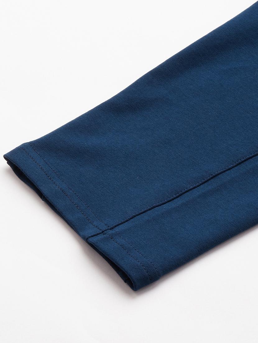 plus size blue solid slim fit trouser - 20152525 - Standard Image - 4