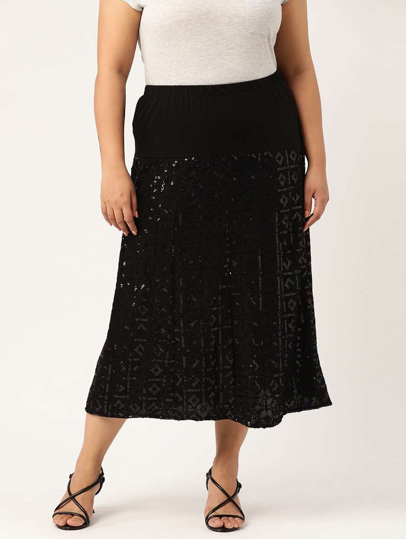 black rayon aline skirts