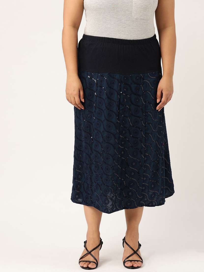 navy blue rayon aline skirts