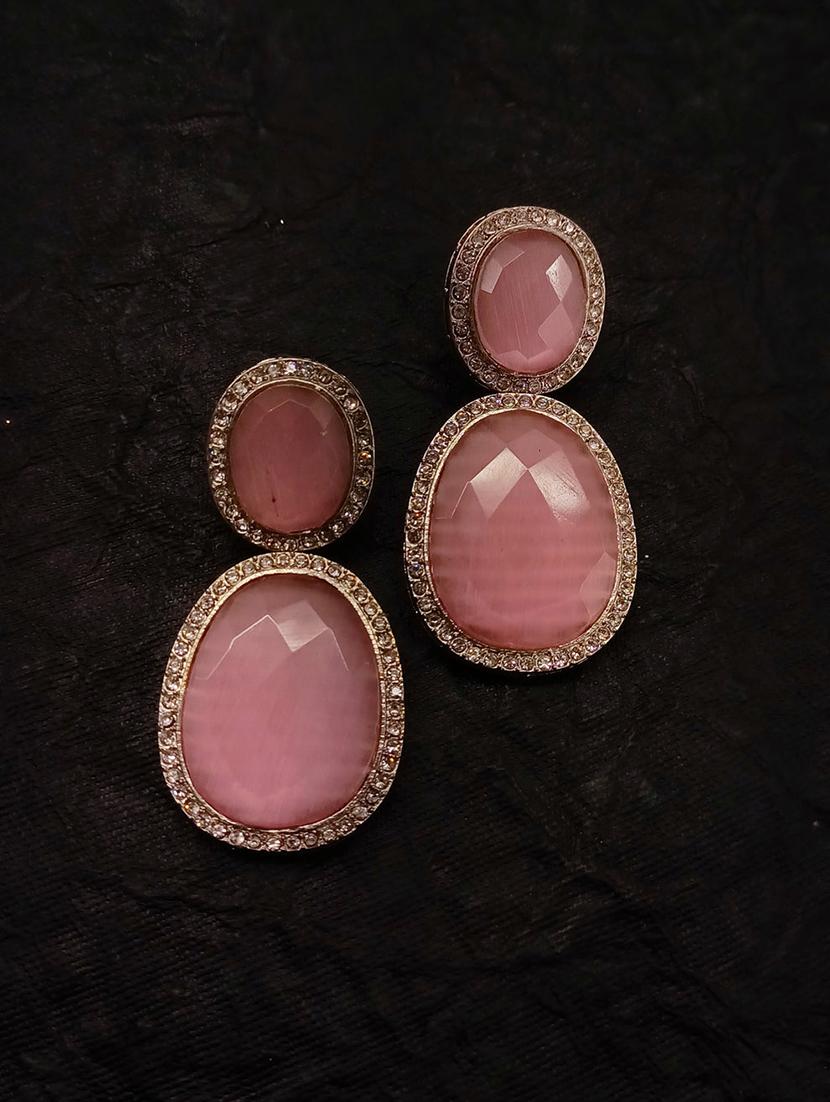 pink alloy drop earring - 20152784 - Standard Image - 1