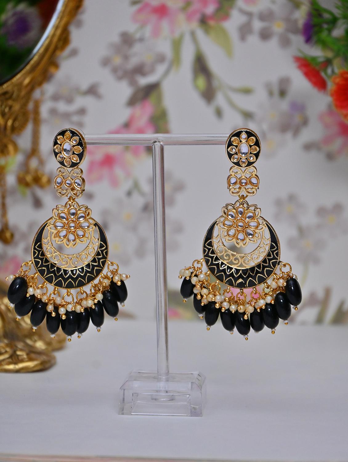 black brass chandballi earring - 20152830 - Standard Image - 1
