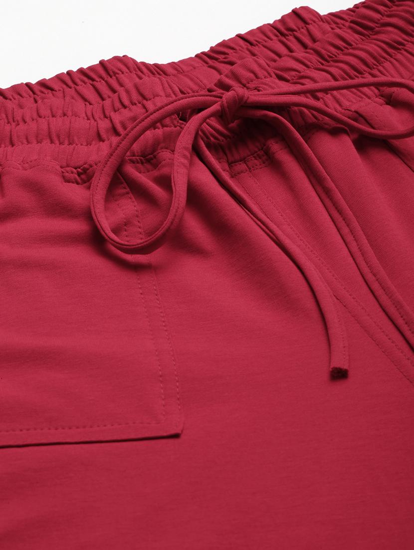 plus size red solid cargo trouser - 20152928 - Standard Image - 4