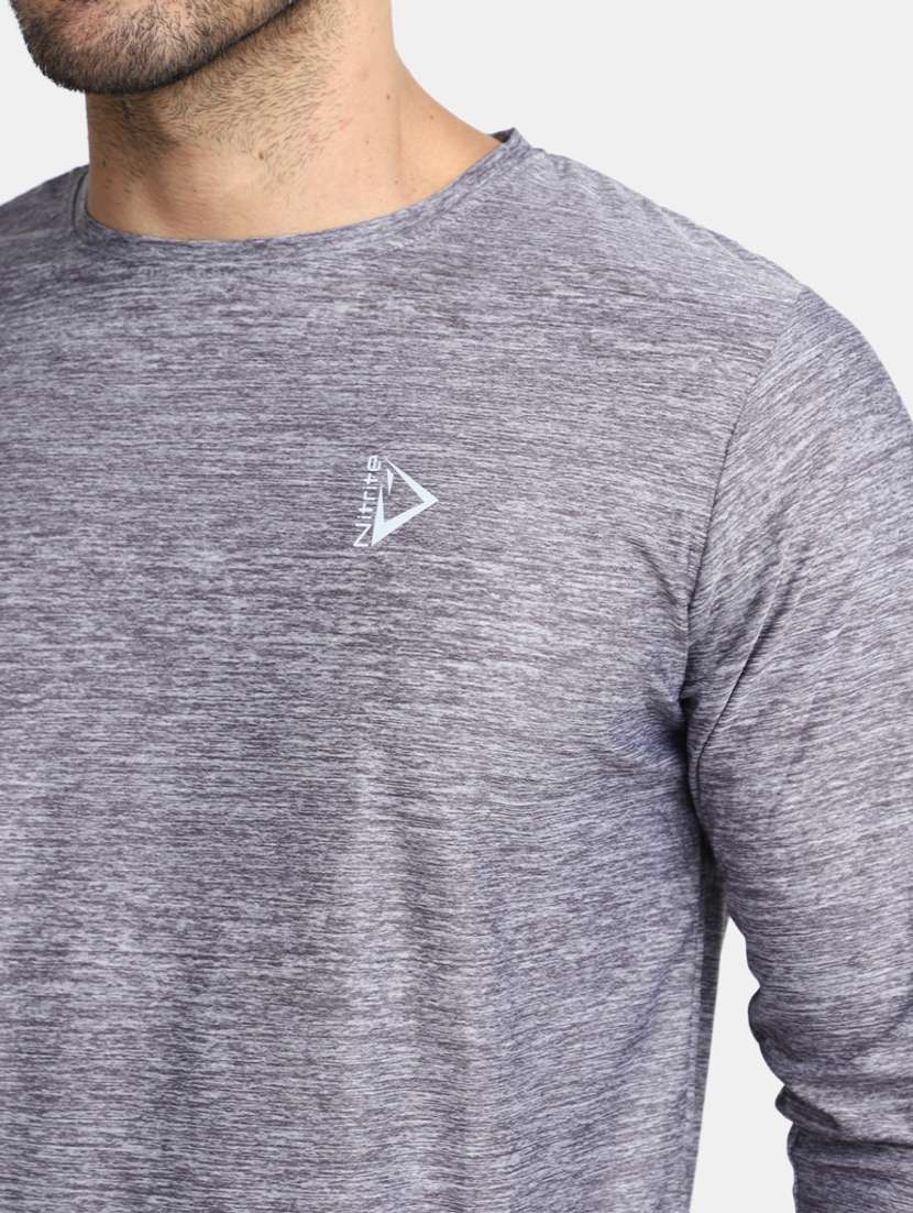 grey solid crew neck regular t-shirt - 20153221 -  Standard Image - 4