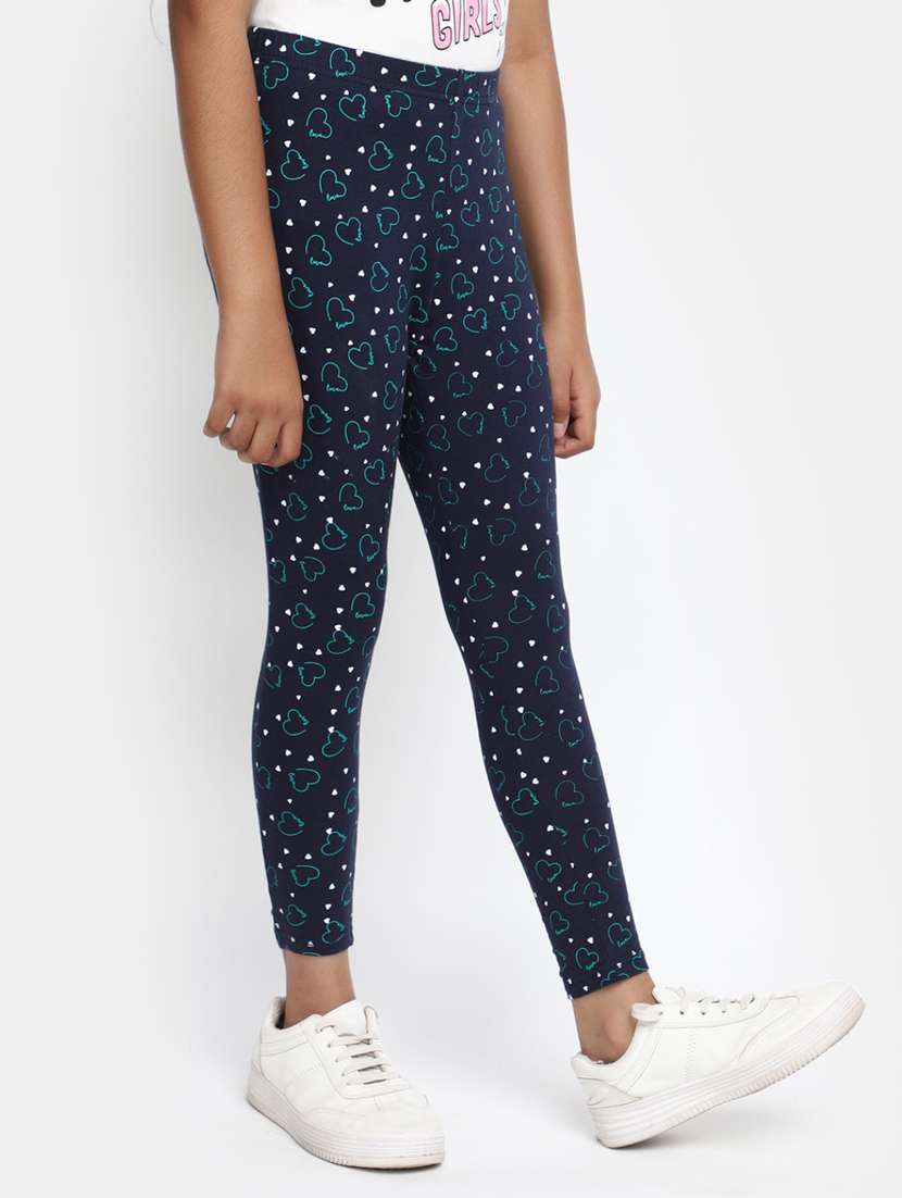 blue printed ankle length legging - 20153254 -  Standard Image - 1