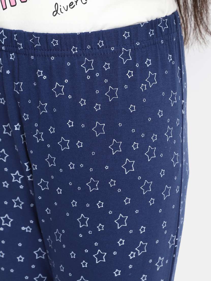 blue printed ankle length legging - 20153262 -  Standard Image - 4