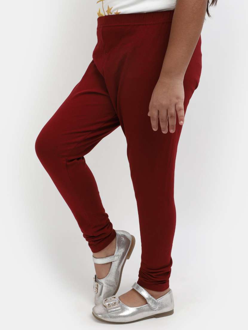 maroon solid ankle length legging - 20153264 - Standard Image - 1