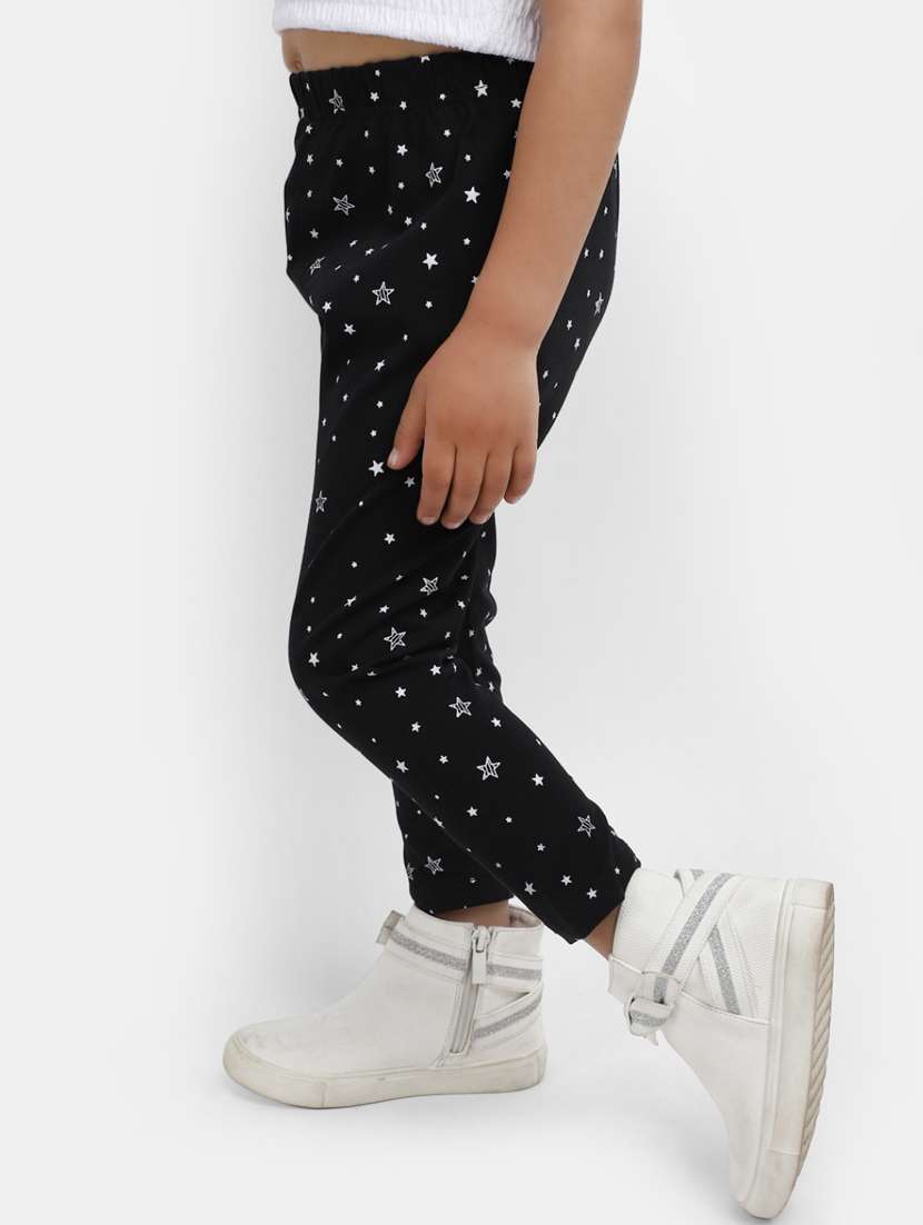 black printed ankle length legging - 20153265 -  Standard Image - 1