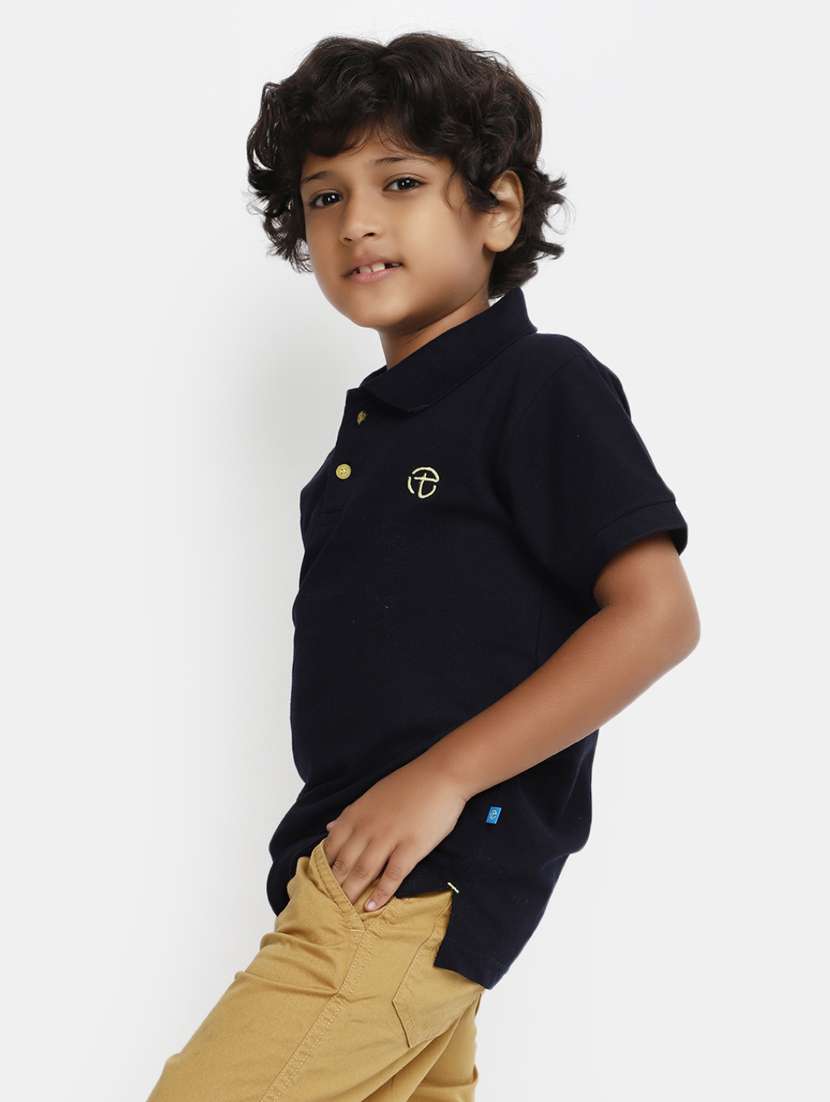 boys polo neck solids t-shirt - 20153289 -  Standard Image - 1