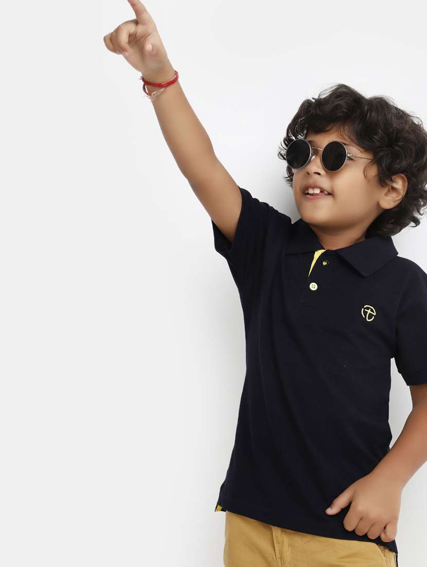 boys polo neck solids t-shirt - 20153289 -  Standard Image - 4