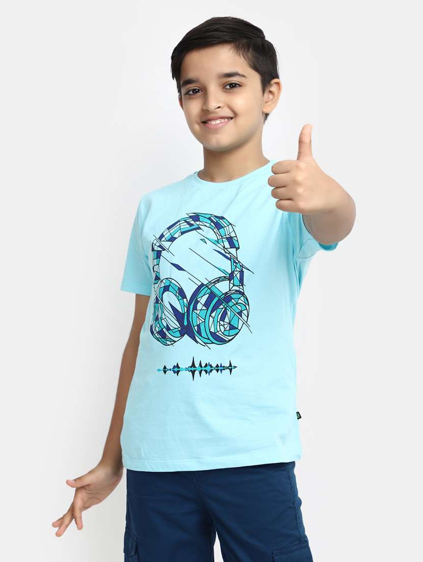 boys round neck printed t-shirt