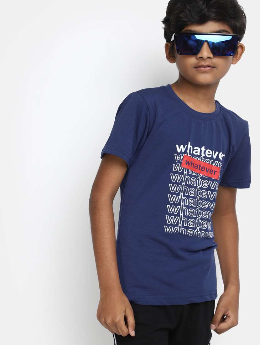 blue round neck printed t-shirt - 20153344 -  Standard Image - 4