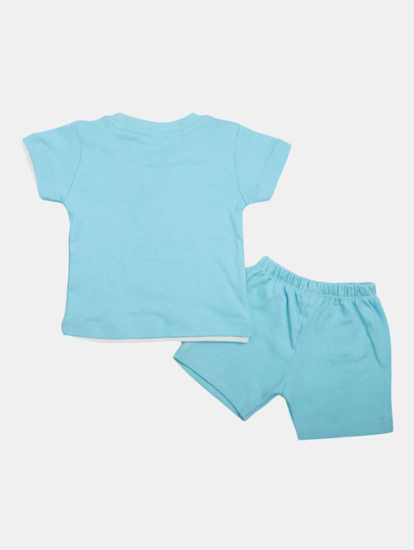 blue short sleeves printed shorts twin set - 20153456 -  Standard Image - 1