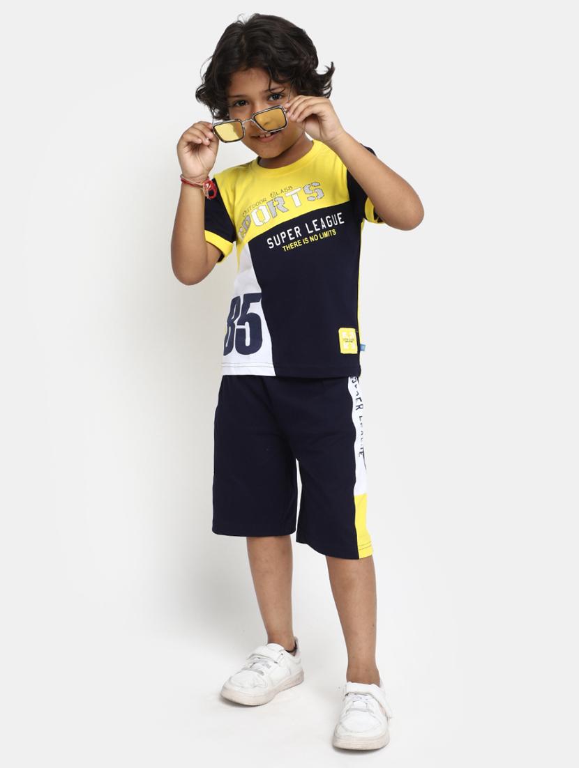 blue short sleeves printed shorts twin set - 20153490 - Standard Image - 1