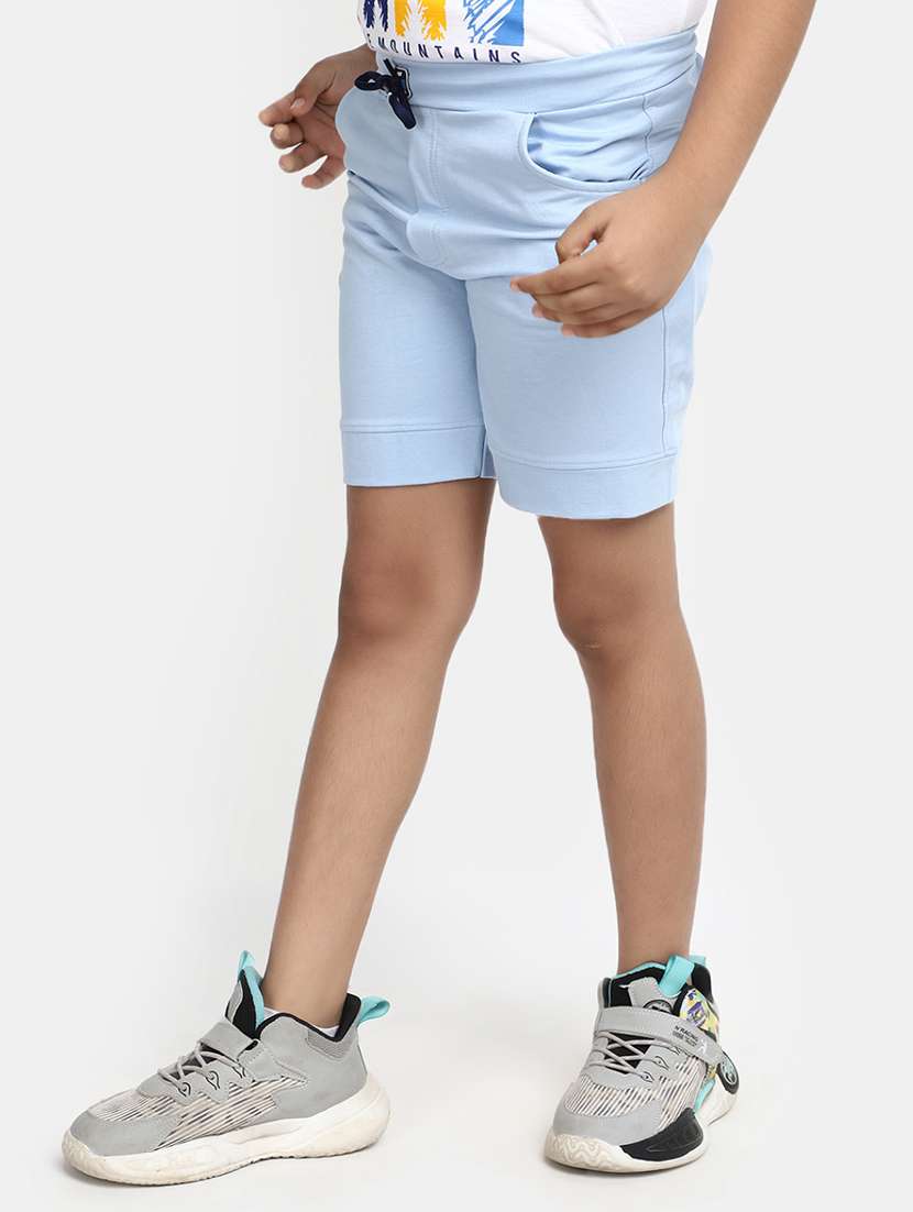 blue solid shorts - 20153611 -  Standard Image - 1