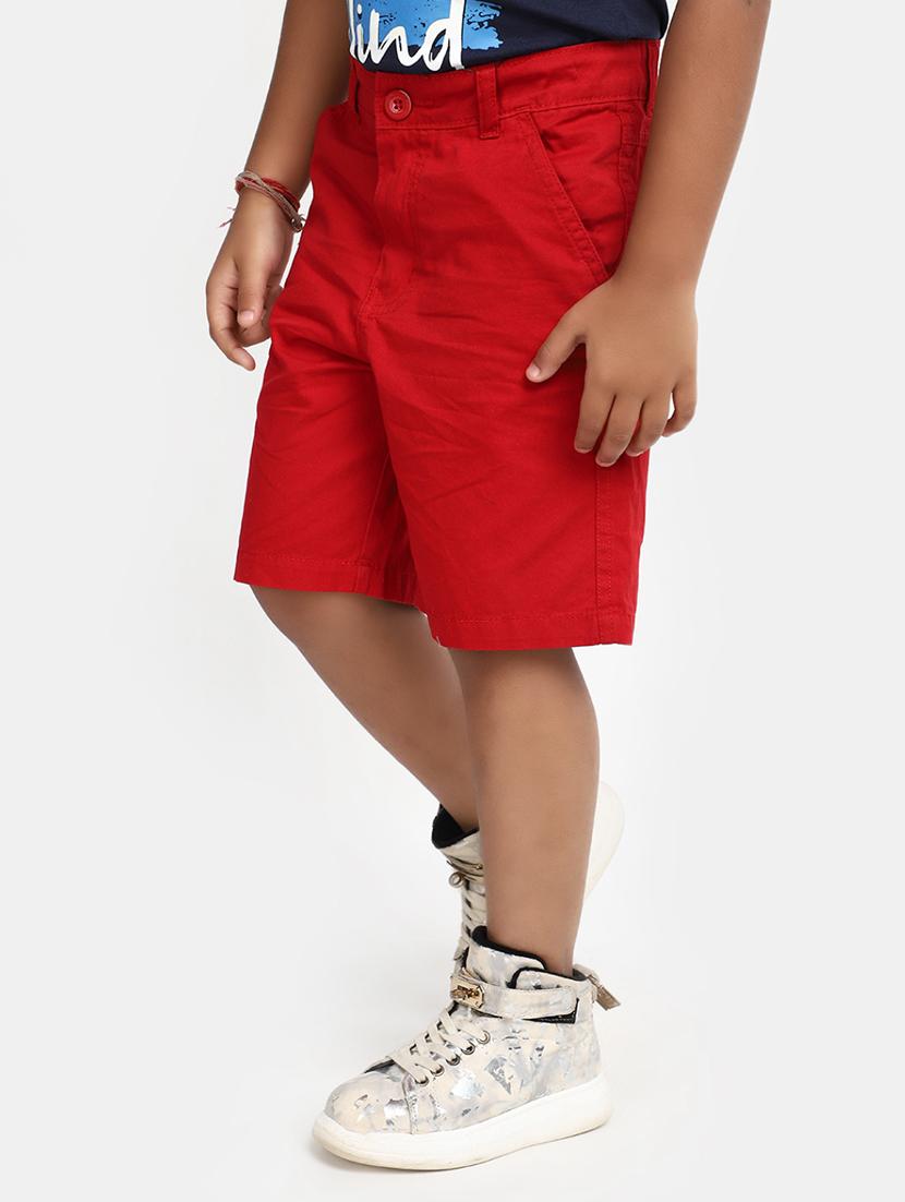 red solid shorts - 20153622 - Standard Image - 1