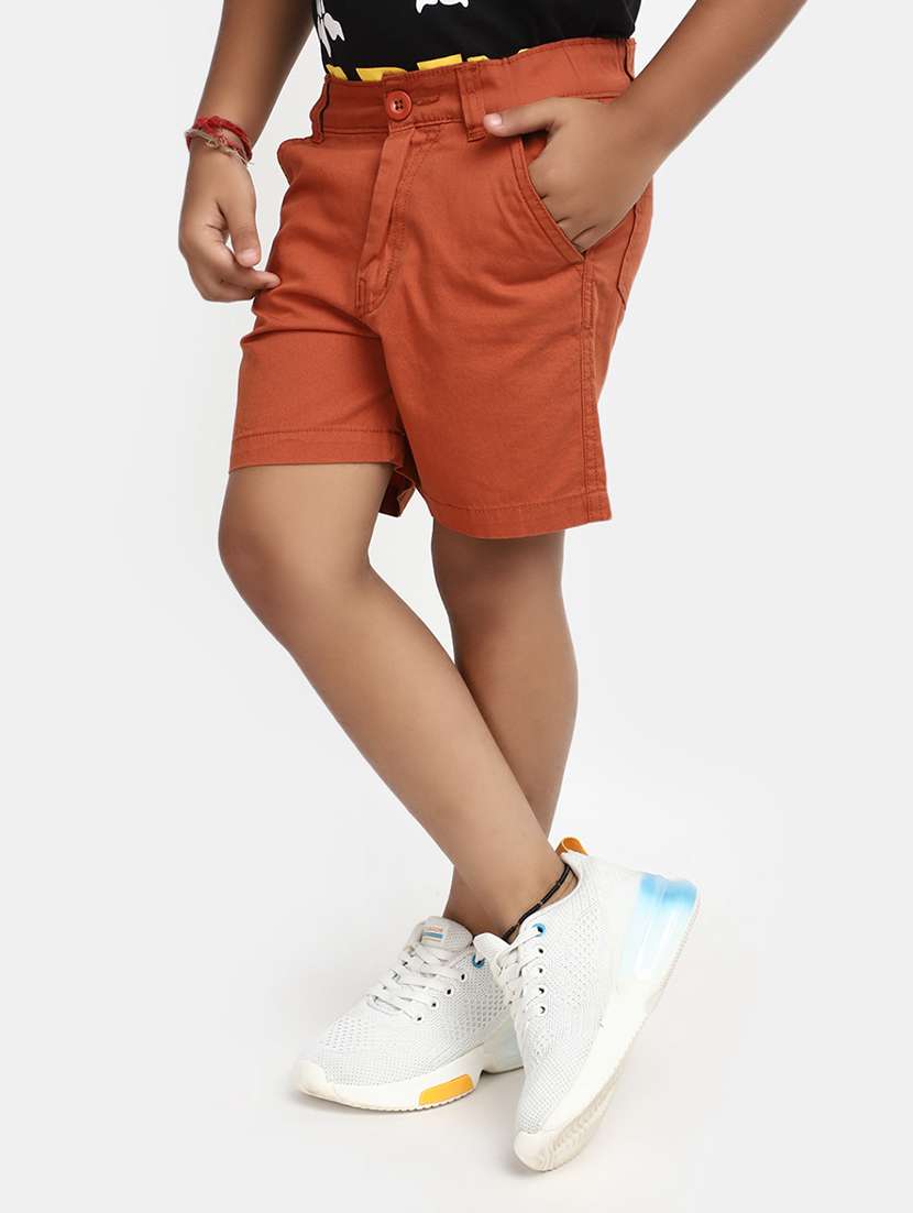orange solid shorts - 20153627 -  Standard Image - 1