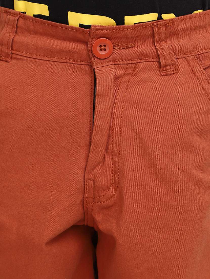 orange solid shorts - 20153627 -  Standard Image - 4