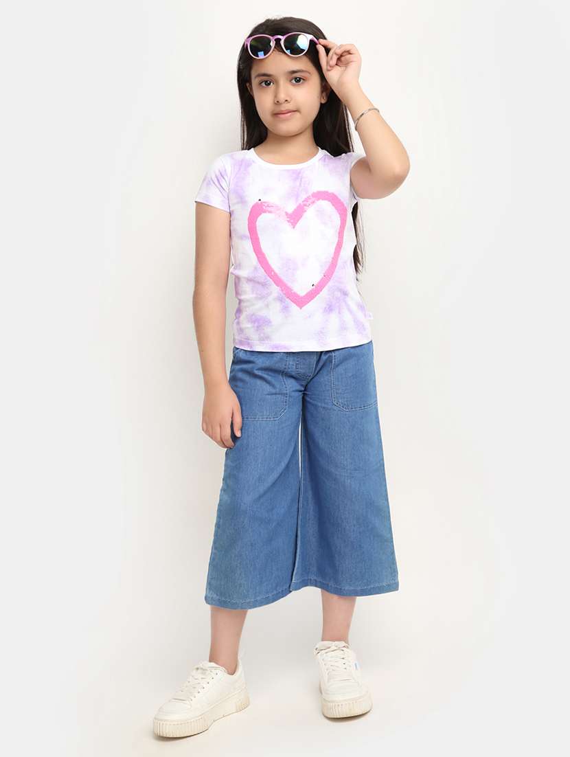 girls round neck printed regular tee - 20153646 -  Standard Image - 4