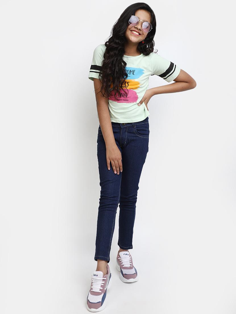 girls round neck printed regular tee - 20153669 - Standard Image - 4