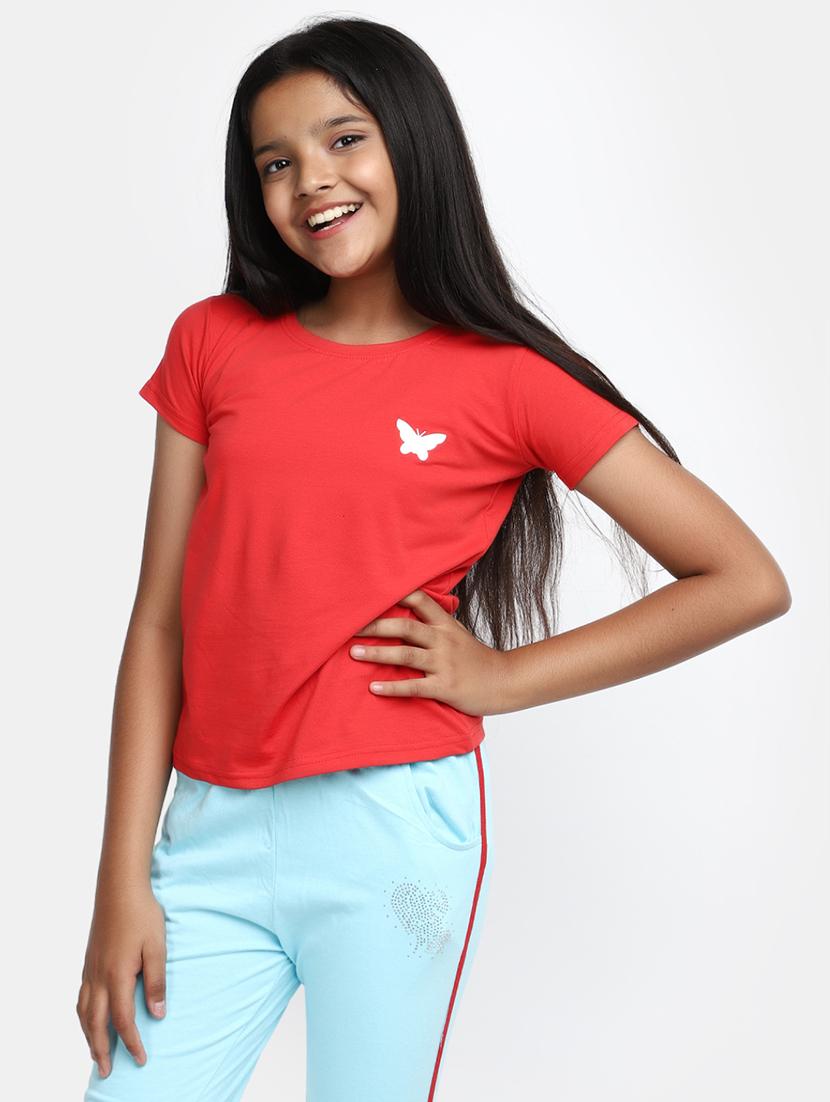 girls round neck printed regular tee - 20153687 - Standard Image - 1
