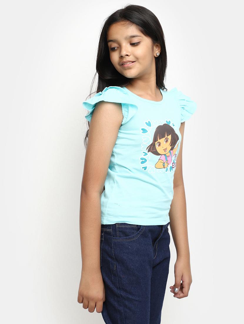 girls round neck printed regular tee - 20153706 - Standard Image - 1