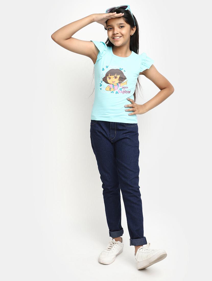 girls round neck printed regular tee - 20153706 - Standard Image - 4