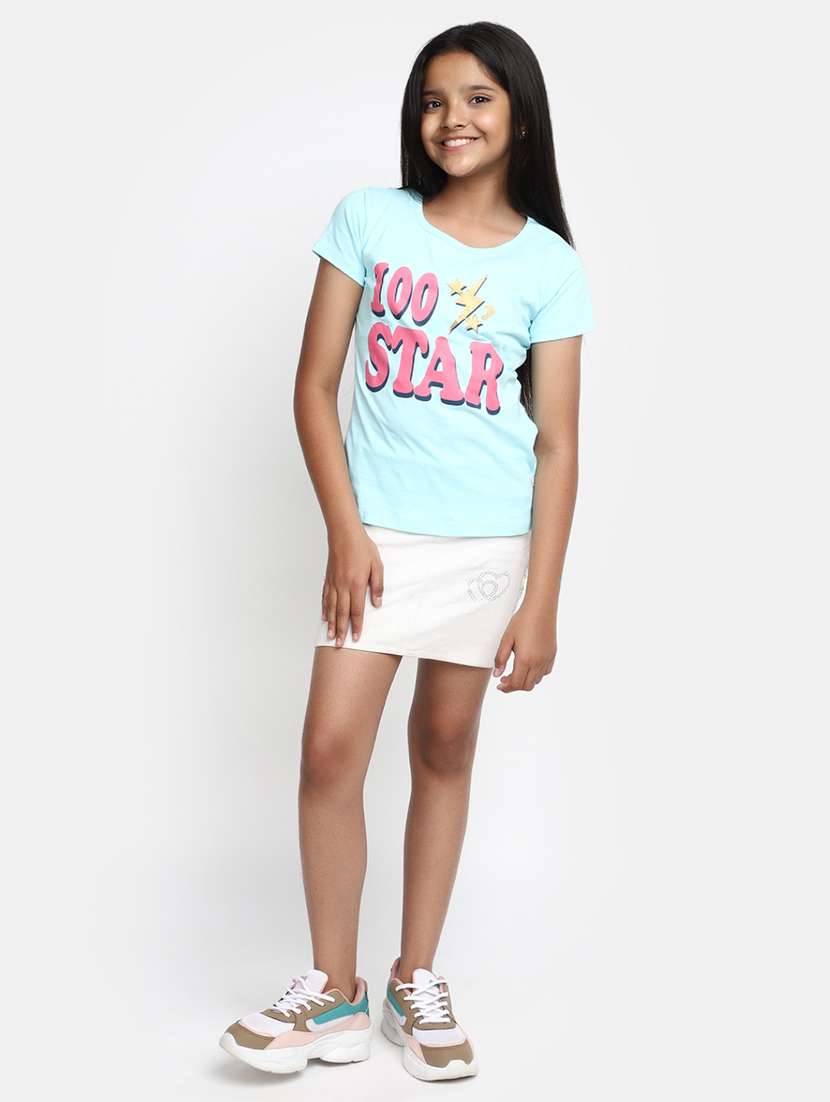 girls round neck printed regular tee - 20153718 -  Standard Image - 4