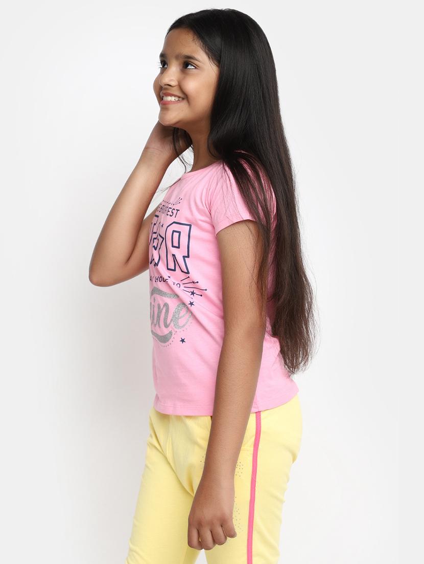 girls round neck printed regular tee - 20153720 -  Standard Image - 1