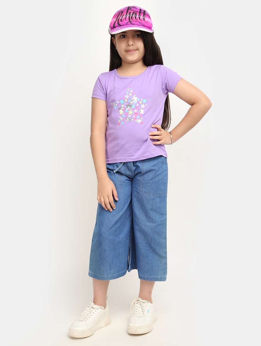 girls round neck printed regular tee - 20153723 -  Standard Image - 4