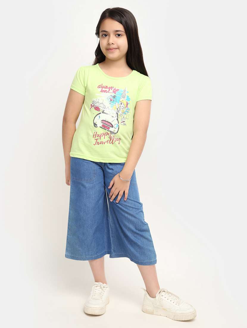 girls round neck printed regular tee - 20153724 -  Standard Image - 4