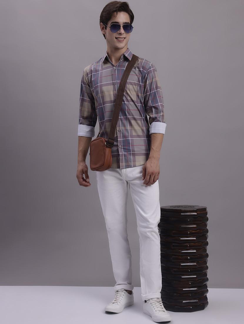 mens checks casual shirt - 20154829 - Standard Image - 4