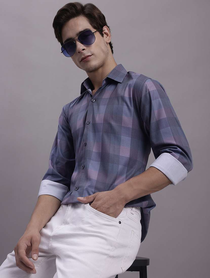 mens checks casual shirt - 20154831 -  Standard Image - 1
