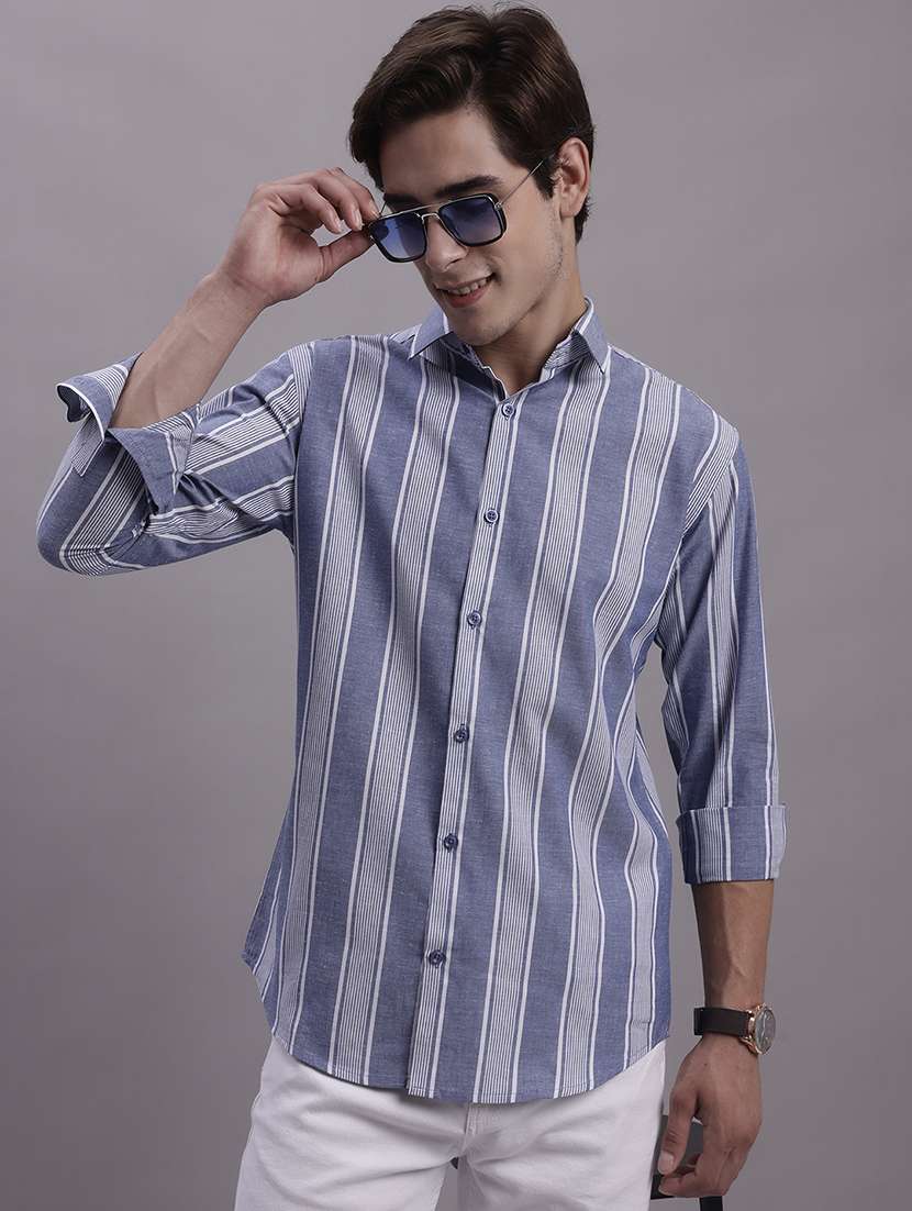 mens stripes casual shirt - 20154834 - Standard Image - 1