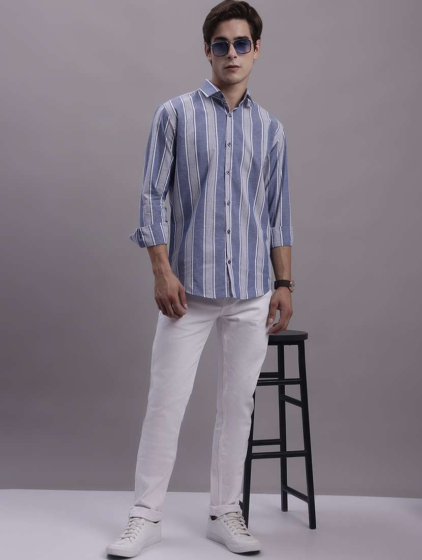 mens stripes casual shirt - 20154834 - Standard Image - 4