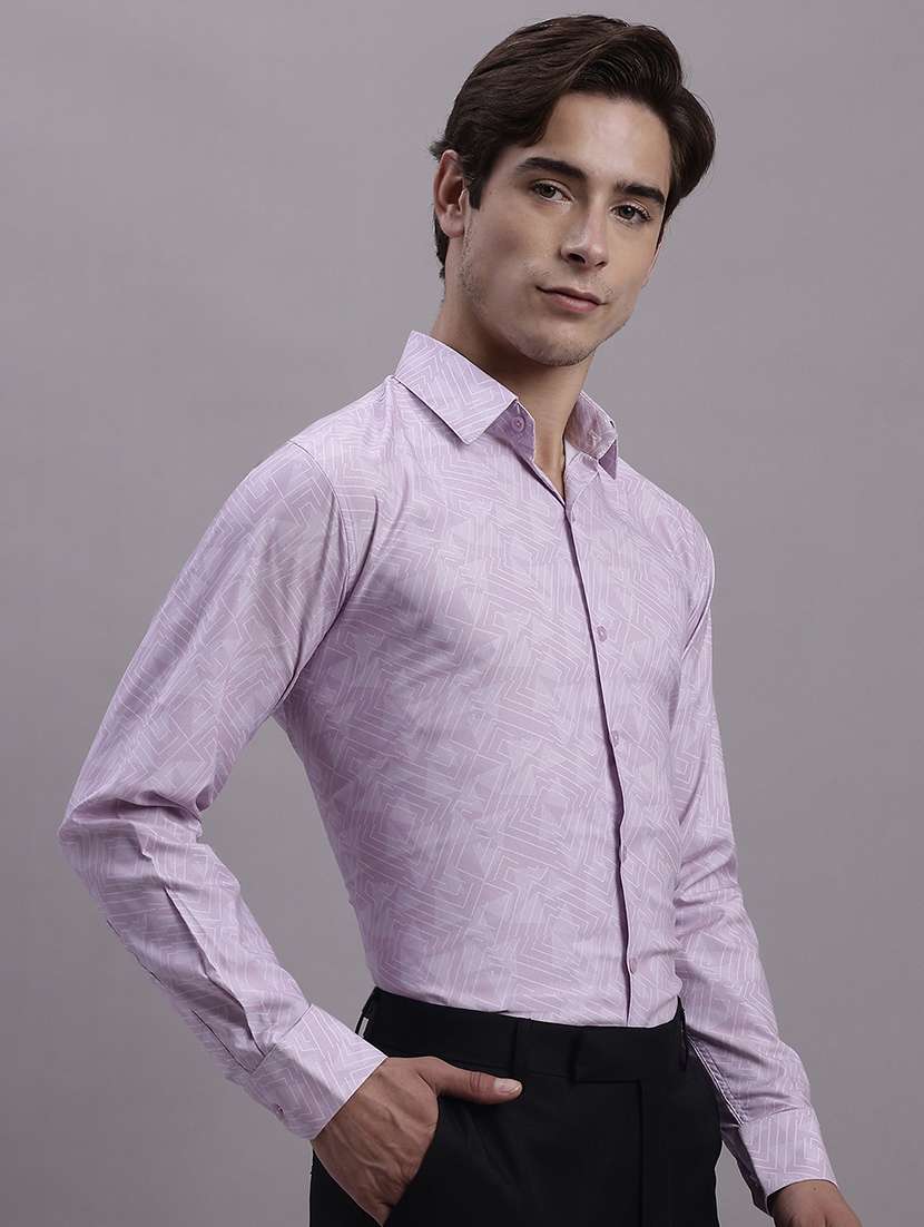 mens micro print formal shirt - 20154846 -  Standard Image - 1