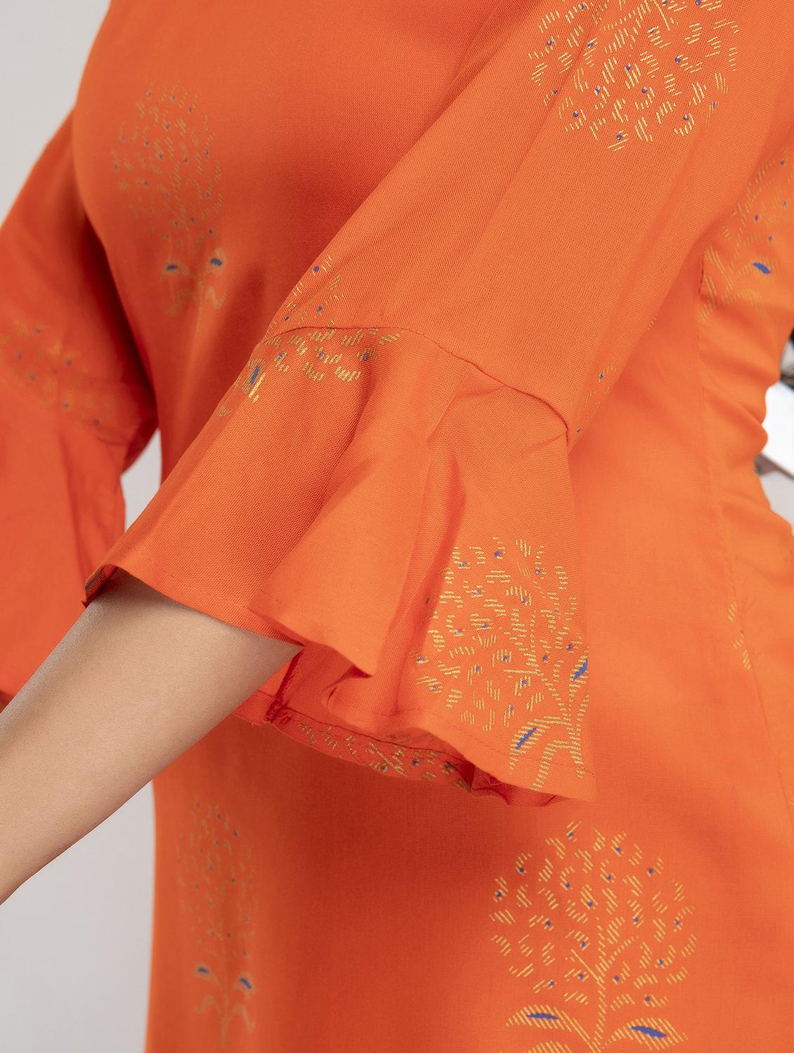 round neck printed straight kurta - 20154991 - Standard Image - 4