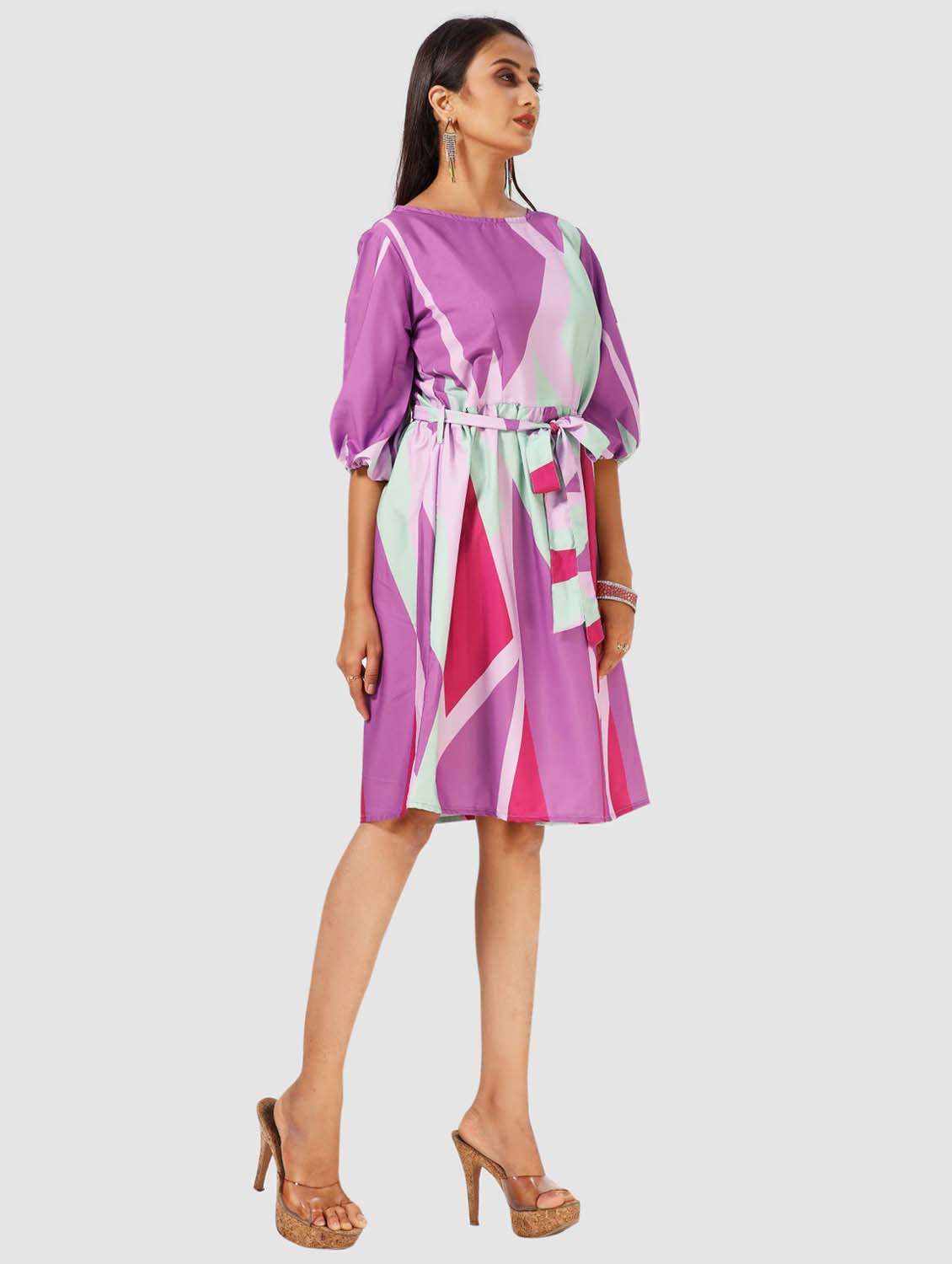 women's fit & flare dress - 20155245 - Standard Image - 1