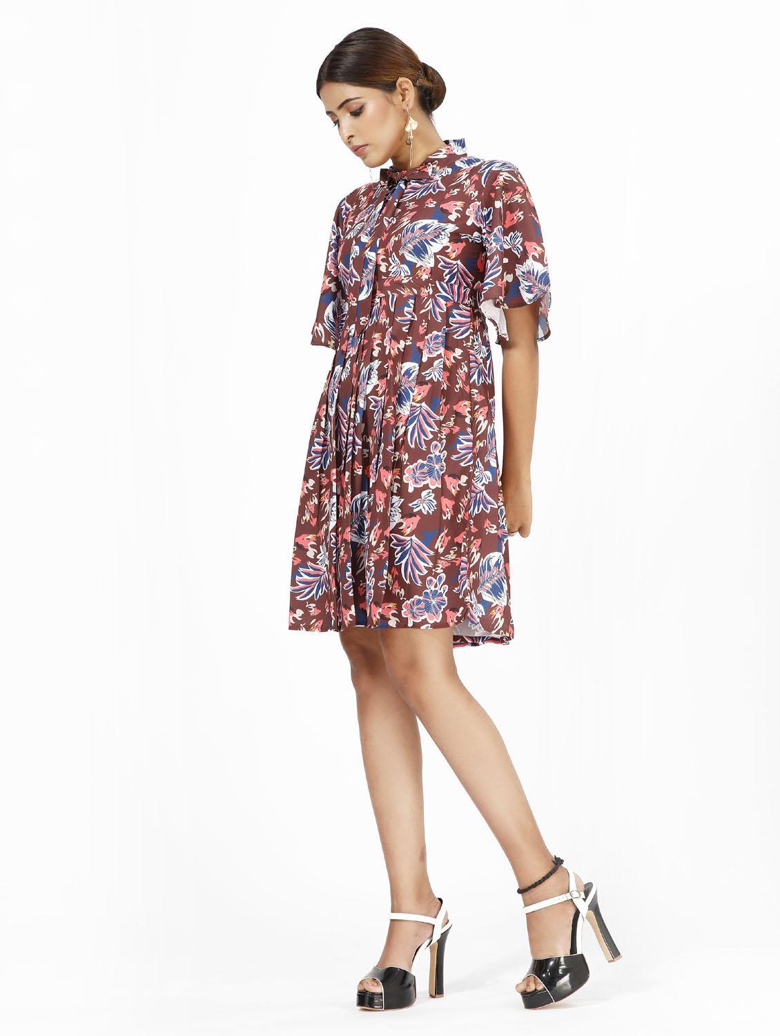 women's fit & flare floral dress - 20155257 - Standard Image - 1