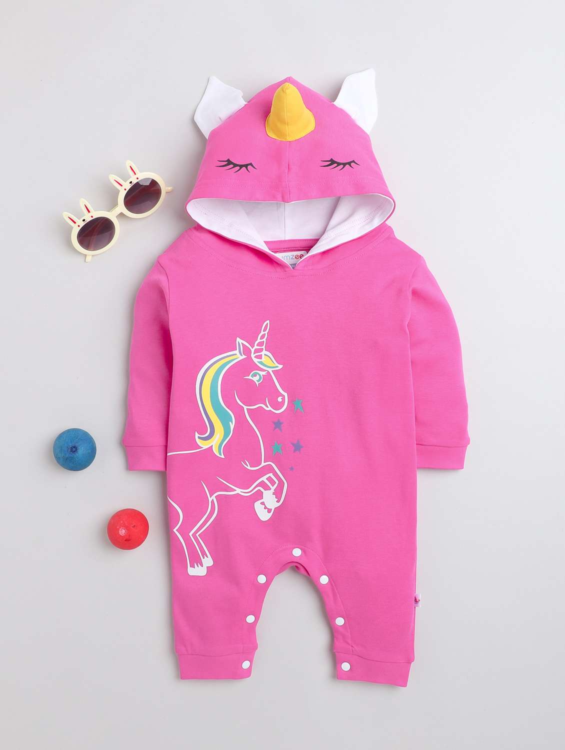 girls printed full length romper 